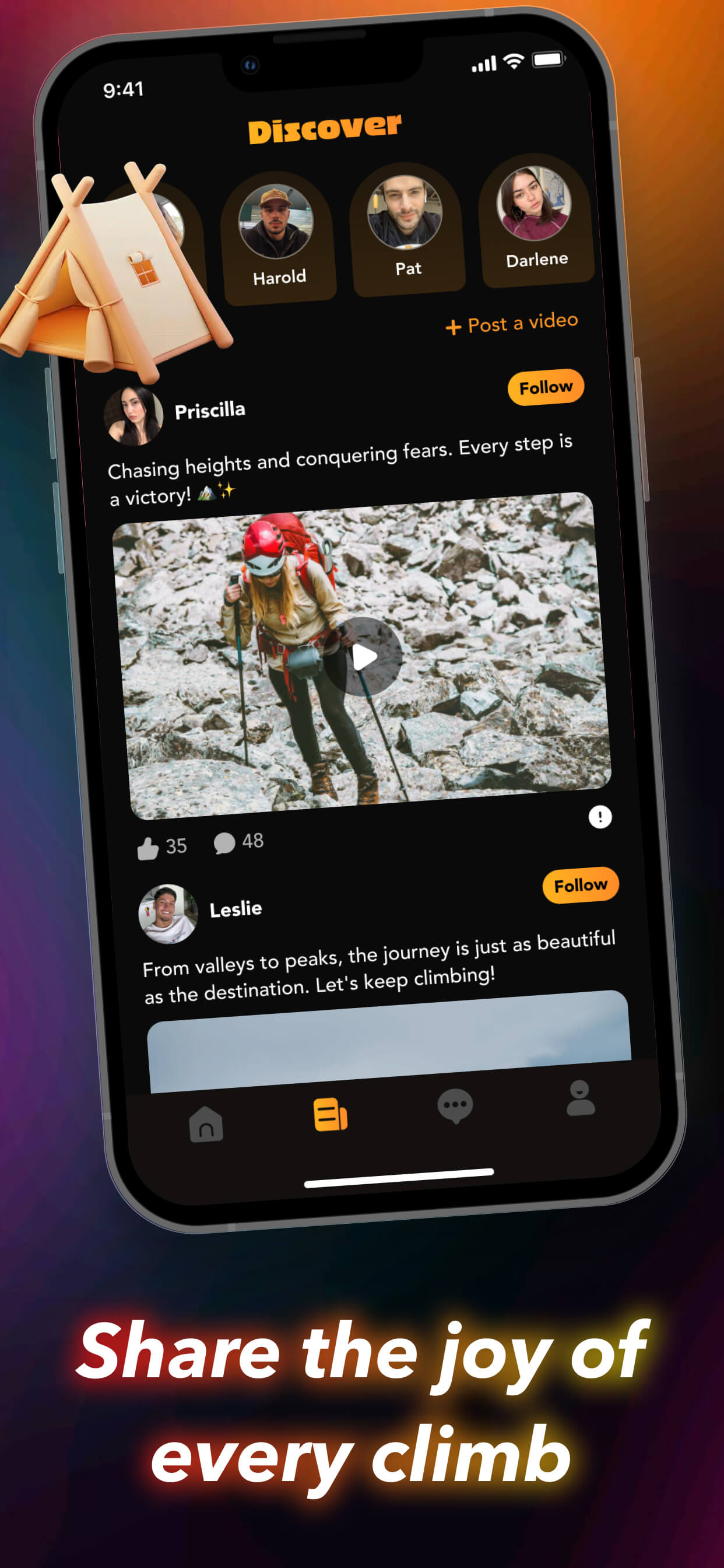 App sharing interface